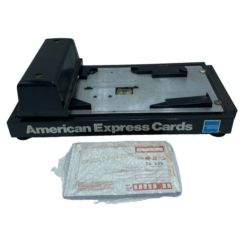 Vintage American Express Credit Card Portable Manual Imprint Machine Slider
